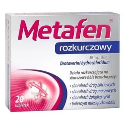Metafen rozkurczowy 40 mg x 20 tabletek Leki przeciwbólowe ZAKŁADY FARMACEUTYCZNE POLPHARMA S.A.