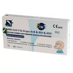 Test SARS-CoV-2 & Grypa A/B & RSV & ADV x 1 opakowanie Akcesoria HYDREX DIAGNOSTICS SP. Z O.O.SP.K.