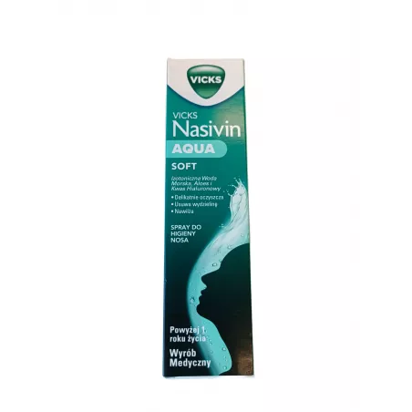 Vicks Nasivin Aqua Soft spray do nosa x 120 ml Leki na alergię PROCTER & GAMBLE HEALTH POLAND SPÓŁKA Z O.O.