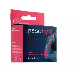 Pasotape taśma kinezjologiczna czarna 5m x 5cm x 1 sztuka Inne PASO-TRADING SP. Z O.O.