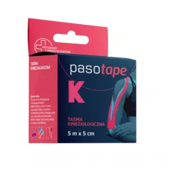 Pasotape taśma kinezjologiczna różowa 5m x 5cm x 1 sztuka Inne PASO-TRADING SP. Z O.O.