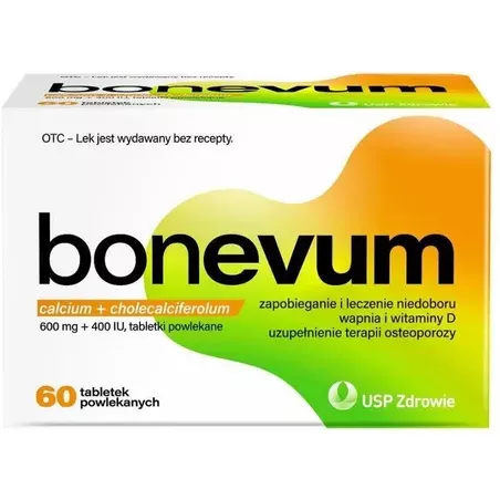 Bonevum 600mg+400 I.U. x 60 tabletki powlekane Preparaty na stawy i kości US PHARMACIA SP. Z O.O. Bonevum 600mg+400 I.U. x 60 tabletki powlekane Preparaty na stawy i kości US PHARMACIA SP. Z O.O.