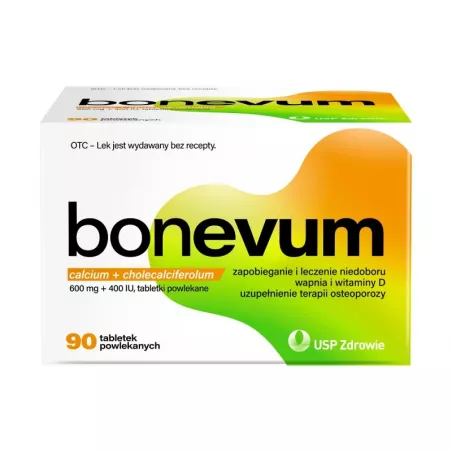 Bonevum 600mg+400I.U. x 90 tabletki powlekane osteoporoza US PHARMACIA SP. Z O.O. Bonevum 600mg+400I.U. x 90 tabletki powlekane osteoporoza US PHARMACIA SP. Z O.O.