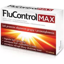 Flucontrol Max 650mg+10mg+4mg x 10 tabletek powlekanych Leki na przeziębienie i grypę AFLOFARM FARMACJA POLSKA SP. Z O.O.