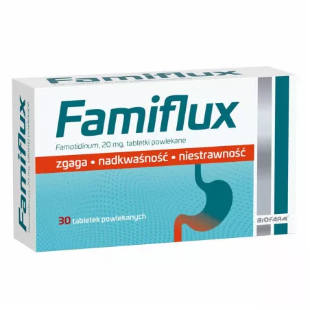 Famiflux 20 mg x 30 tabletek powlekanych Preparaty na trawienie BIOFARM SP.Z O.O. Famiflux 20 mg x 30 tabletek powlekanych Preparaty na trawienie BIOFARM SP.Z O.O.