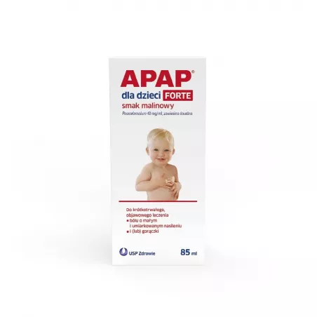 Apap d/dzieci Forte malina x 85 ml ból i gorączka USP ZDROWIE SP. Z O.O