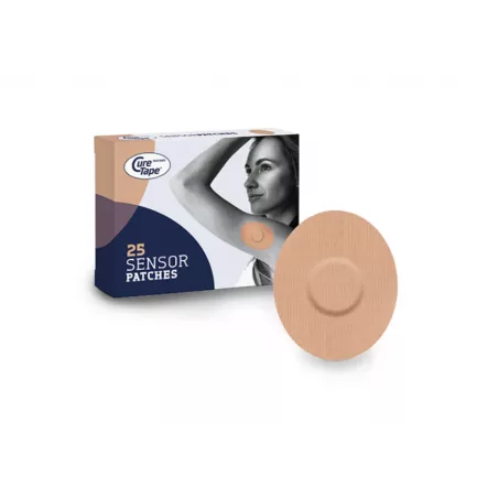 Plastry ochronne na sensor CureTape beżowe x 25 sztuk Sensory do monitorowania glukozy