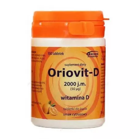 Oriovit-D 2000 j.m. (50 µg) x 100 tabletek do żucia witamina D ORION PHARMA POLAND SP. Z O.O.