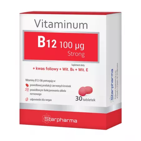 Vit B12 100 mcg Strong x 30 tabletki Witaminy STARPHARMA SP.Z O.O.