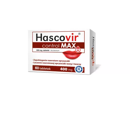 Hascovir Control Max 400 mg x 60 tabletek opryszczka PRZEDSIĘBIORSTWO PRODUKCJI FARMACEUTYCZNEJ HASCO-LEK S.A.