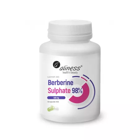 Aliness Berberine Sulphate 98% 400 mg 60 kapsułek antyoksydanty Aliness