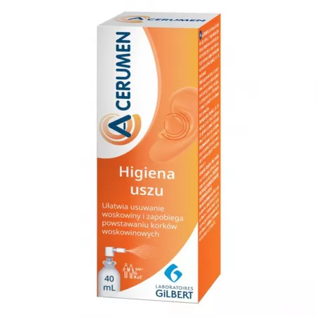 A-cerumen spray aerozol x 40 ml higiena uszu GLENMARK PHARMACEUTICALS SP. Z O.O.