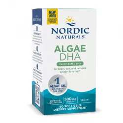 Nordic Naturals Algae DHA omega-3, 60 kapsułek miękkich algi i wodorosty Nordic Naturals