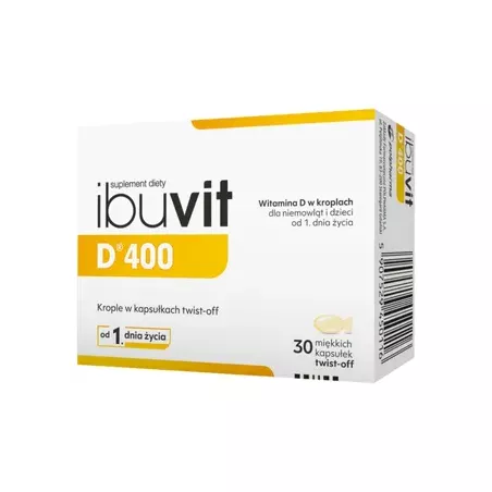 Ibuvit D twist-off 400j.m x 30 kapsułek witamina D ZAKŁADY FARMACEUTYCZNE POLPHARMA S.A.