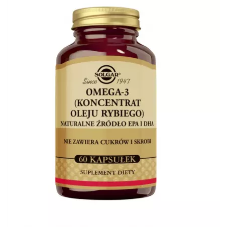 Solgar Omega-3 (koncentrat oleju rybiego) Naturalne źródło EPA i DHA x 60 kapsułek kwasy omega SOLGAR POLSKA SP. Z O.O.