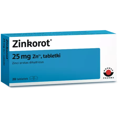 Zinkorot 25 mg Zn2+ x 20 tabletek rzadka sprzedaż WOERWAG PHARMA GMBH & KO.KG