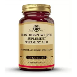 Solgar Tran Dorszowy (Rybi) Suplement Witaminy A i D x 100 kapsułek trany i oleje SOLGAR POLSKA SP. Z O.O.