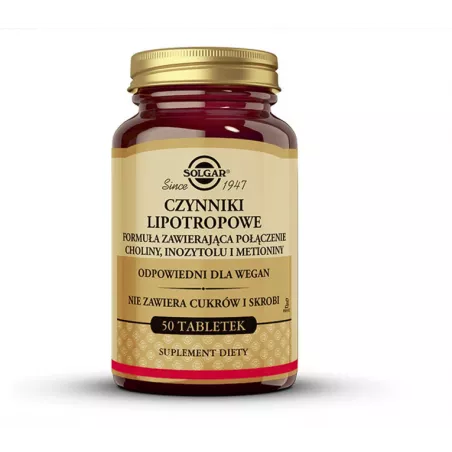 Solgar Czynniki Lipotropowe x 50 tabletek ( data ważności 31.07.2026 ) wątroba SOLGAR POLSKA SP. Z O.O.