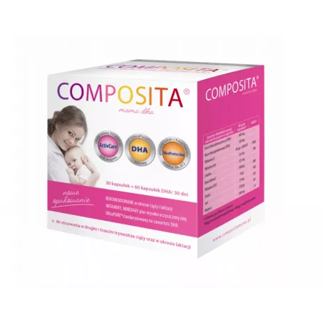 Composita Mama DHA x 30 kapsułek + 60 kapsułek witaminy dla kobiet w ciąży ESTABLO PHARMA SP.Z O.O.