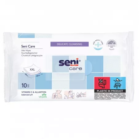 Seni Care chusteczki pielęgnacyjne x 10 sztuk Akcesoria higieniczne TORUŃSKIE ZAKŁ. MATERIAŁÓW OPATRUNKOWYCH S.A.