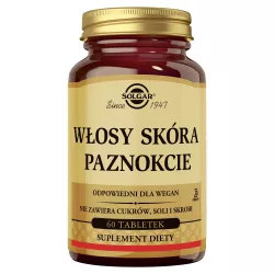 Solgar Włosy, Skóra, Paznokcie x 60 tabletek suplementy na skórę włosy i paznokcie SOLGAR POLSKA SP. Z O.O.