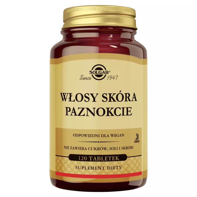 SOLGAR POLSKA SP. Z O.O. Solgar Włosy, Skóra, Paznokcie x 120 tabletek — Inhaltsstoffe i ocena