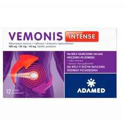Vemonis Intense 400mg + 60mg + 40mg x 12 tabletek powlekanych tabletki przeciwbólowe ADAMED PHARMA SPÓŁKA AKCYJNA