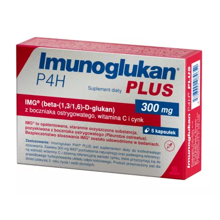 Imunoglukan P4H Plus x 5 kapsułek ( data ważności 31.08.2026 ) inne produkty