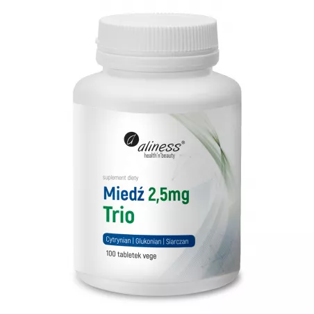 Aliness Miedź Trio 2,5 mg 100 tabletek antyoksydanty Aliness