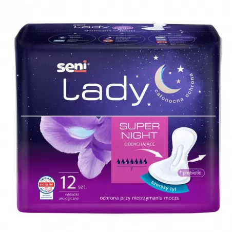 Seni Lady Super Night x 12 sztuk podpaski tampony kubki menstr. TORUŃSKIE ZAKŁ. MATERIAŁÓW OPATRUNKOWYCH S.A.