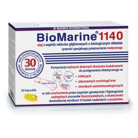 BioMarine 1140 Olej z Wątroby Rekina x 60 kapsułek naturalne preparaty na odporność MARINEX INTERNATIONAL SP. Z O.O.