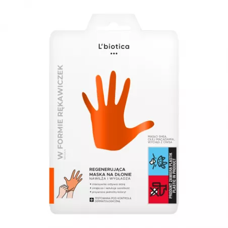 L'BIOTICA Maska na dłonie-rękawiczki 26 g na dłonie L'BIOTICA