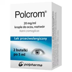 Polcrom krople do oczu, 20mg/g x 10 ml krople do oczu na alergię WARSZAWSKIE ZAKŁ.FARM. POLFA S.A.