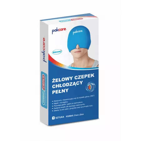 Pakcare żelowy czepek chłodzący pełny x 1 sztuka Kompresy