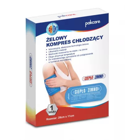 Pakcare żelowy kompres ciepło / zimno 28 x 11 cm x 1 sztuka Kompresy