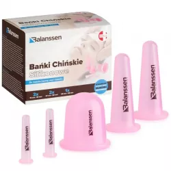 Balanssen bańki chińskie silikonowe do masażu twarzy, szyi i dekoltu 5 sztuk x 1 opakowanie Inne