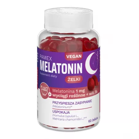 Pamex Melatonin żelki x 60 sztuk ( data ważności 04.10.2026 ) Pamięć i koncentracja SIROWA POLAND SP. Z O.O.