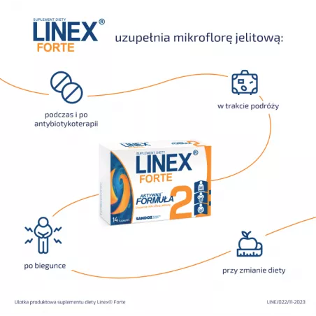 Linex Forte x 14 kapsułek probiotyki na trawienie SANDOZ GMBH
