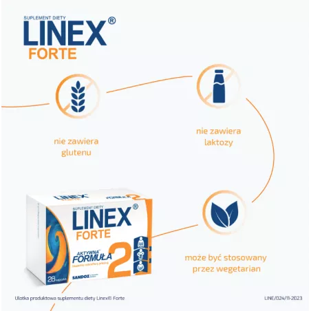 Linex Forte x 14 kapsułek probiotyki na trawienie SANDOZ GMBH