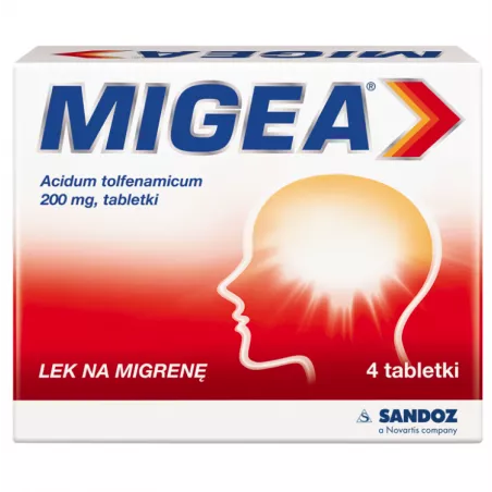 Migea 200mg x 4 tabletek tabletki przeciwbólowe SANDOZ GMBH