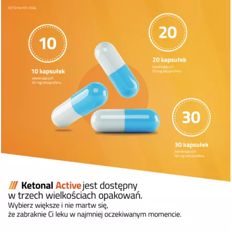 Ketonal Active 50 mg x 30 kapsułek tabletki przeciwbólowe SANDOZ GMBH