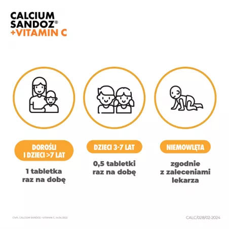 Calcium Sandoz + witamina C tabletki musujące x 10 tabletek ( data ważności 31.12.2026 ) Zdrowie SANDOZ GMBH