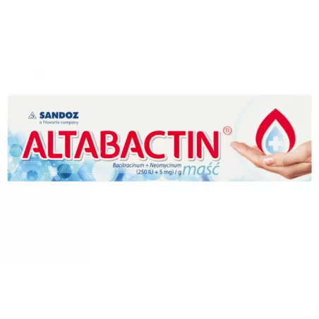Altabactin (250 j.m. + 5 mg)/g maść 20 g rany wrzody odleżyny SANDOZ GMBH
