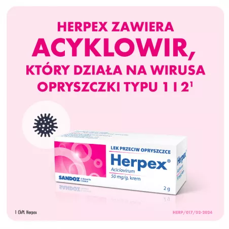 Herpex krem 50mg/g x 2 g opryszczka SANDOZ GMBH