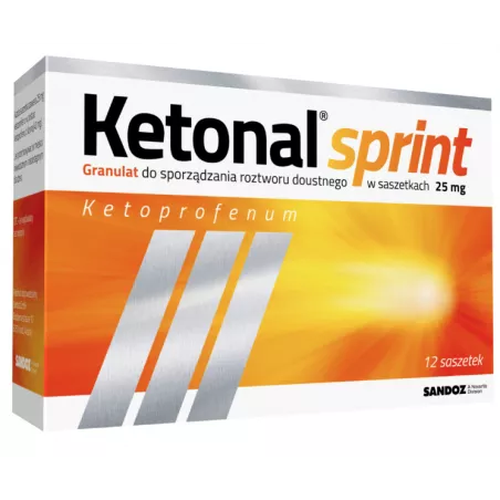 Ketonal Sprint granulat 25mg x 12 saszetek granulaty saszetki SANDOZ GMBH