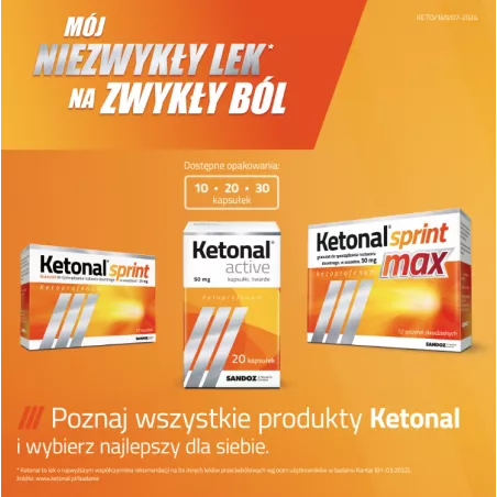 Ketonal Sprint Max granulat do sporządzania zawiesiny x 12 saszetek granulaty saszetki SANDOZ GMBH