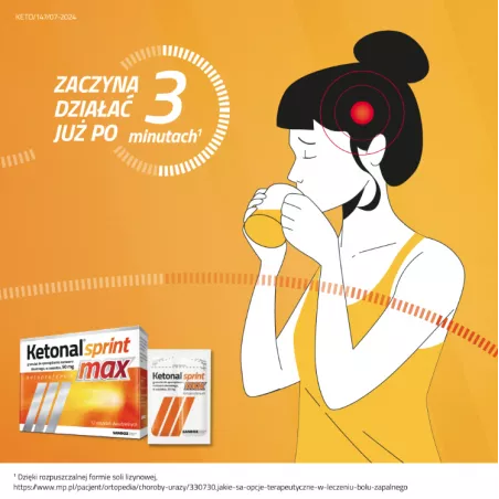 Ketonal Sprint Max granulat do sporządzania zawiesiny x 12 saszetek granulaty saszetki SANDOZ GMBH