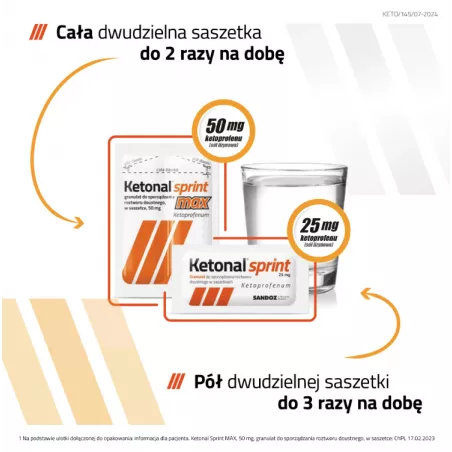 Ketonal Sprint Max granulat do sporządzania zawiesiny x 12 saszetek granulaty saszetki SANDOZ GMBH