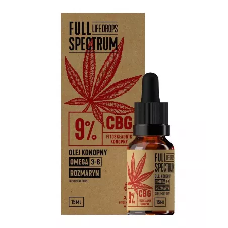 Cosma Full Spectrum Life Drops Olej Konopny CBG 9% x 15 ml Zdrowie naturalnie! Cosma S.A.