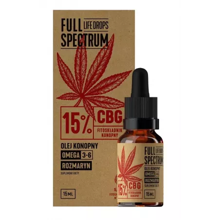 Cosma Full Spectrum Life Drops Olej Konopny CBD 15% x 15ml Konopie Cosma S.A.